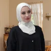 Écharpe hijab en jersey de coton modal, châle musulman long, turban doux uni, bandeau pour femmes, bandeau africain