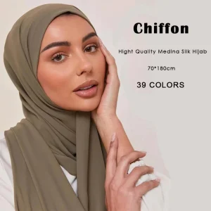 Hijab musulman en mousseline de soie pour femme, châle de sauna, écharpe Rond Islam Turban, nouvelle collection