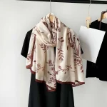 Écharpe florale respirante pour femmes, en Polyester à motifs d&rsquo;oiseaux, grand châle fin, léger, absorbant la sueur, foulard de protection solaire