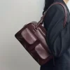 vintage femmes affaires sacs à bandoulière simple dames trajet sac fourre tout en cuir pu femme sous les bras sac bordeaux grands sacs à main sac à main