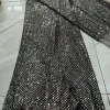 tissu design africain en dentelle avec strass fait à la main, de qualité supérieure, pour la fabrication de robe de soirée ou de soirée, 2023