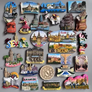 Aimants de réfrigérateur Sevilla Cuenca Valencia MIJAS Granada espagne Collection de souvenirs touristiques décoration de maison aimants de réfrigérateur cadeaux