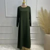 plaine musulmane sous robe femmes à manches longues maxi robes abaya robe modeste robe arabe dubaï caftan turc ramadan eid abayas