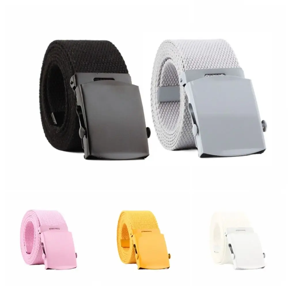 Ceinture en toile élégante en Nylon pour femmes, large côté, couleur Pure, ceinture de taille pour hommes, décor de pantalons, Style coréen, décoration quotidienne pour jeans
