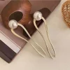Épingles à cheveux en perles coréennes en forme de u, épingles à cheveux en métal pour femmes et filles, bâtons pour chignon, accessoires de coiffure, cadeaux, nouvelle collection
