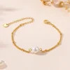 bracelet de perles élégant minimaliste, imitation de perles simples, chaîne délicate, bijoux à la mode pour femmes, cadeau minimaliste, élégant, tendance, acce