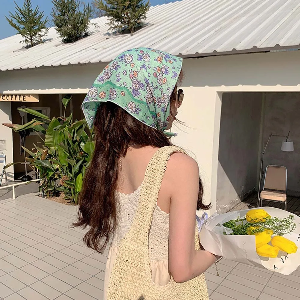 Foulard en soie de printemps doux et respirant, écharpe Hijab carrée en coton absorbant la sueur, foulards colorés légers, décoration du cou