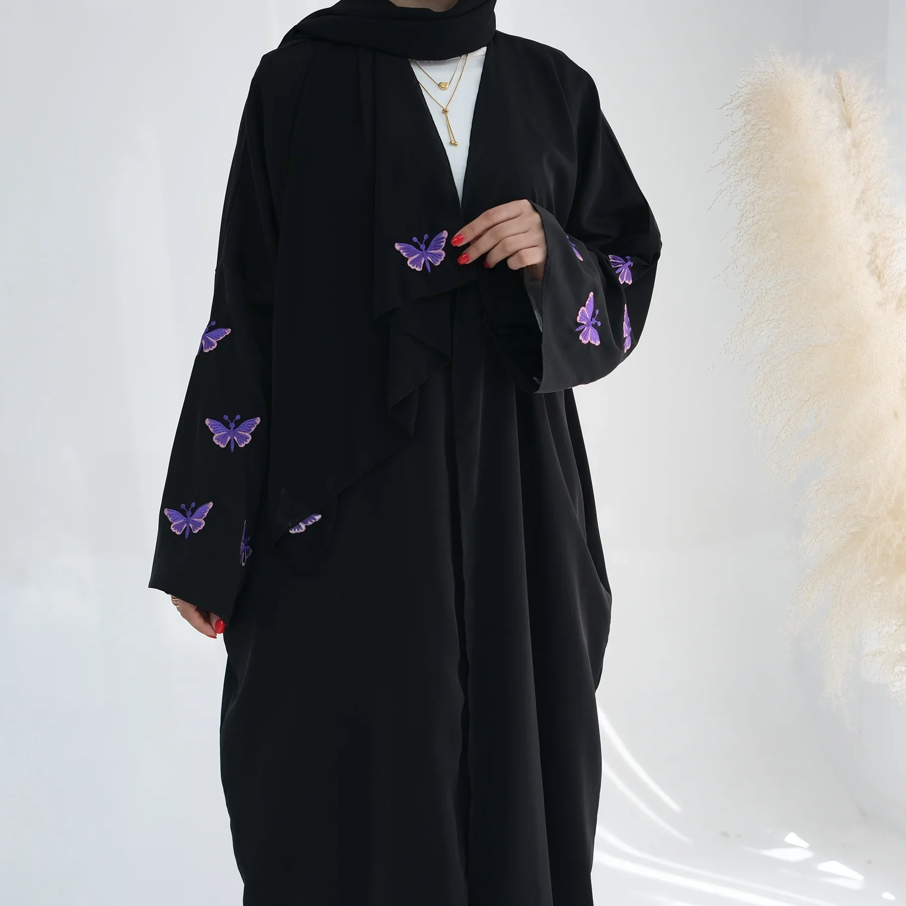 papillon broderie abayas pour femmes robe hijab musulmane caftan marocain femme jalabiya kebaya robe dubaï turquie caftan kimono