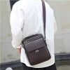 sac à bandoulière texture cuir véritable pour hommes, sac d'affaires, sac à main d'ordinateur de grande capacité, sac de conférence