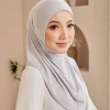 hijab en jersey modal pour femme, turban arabe, Écharpe de sauna double ronde, bonnet