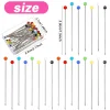 Épingles à coudre tête en verre, 100 pièces/boîte 38mm, épingles de couture, épingles à quilting, têtes de perles pour bricolage, broderie, accessoires de couture, outils