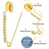 Épingles de sûreté en strass doré, broches pour pull, châle, clips pour femmes, vêtements, chapeau, accessoire pour femmes