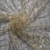 tissu brodé à paillettes en dentelle pour femme, robe de mariée à la mode, bricolage, maille