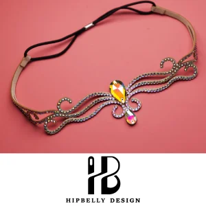 Coiffure scintillante de danse du ventre, bijoux de compétition, accessoire de danseuse, coiffure de danse brillante, Costume de spectacle sur scène, spectacle égyptien