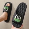 pantoufles coordonnantes pour la plage d'été, sandales souples à motif de grenouille de dessin animé