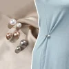 broche en métal à double perle pour femmes, accessoires de vêtements, épingle de sécurité fixe, clip d'écharpe, décoration de robe, bijoux en perles, vente en gros