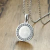 collier avec pendentif en pierre cz pour homme musulman, 4 qul, hajj, umrah, islamique, couleur argent
