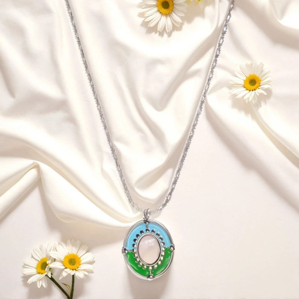 MARKA Ins Style minimaliste poids émaillé coquille pendentif collier femmes mode bijoux accessoires