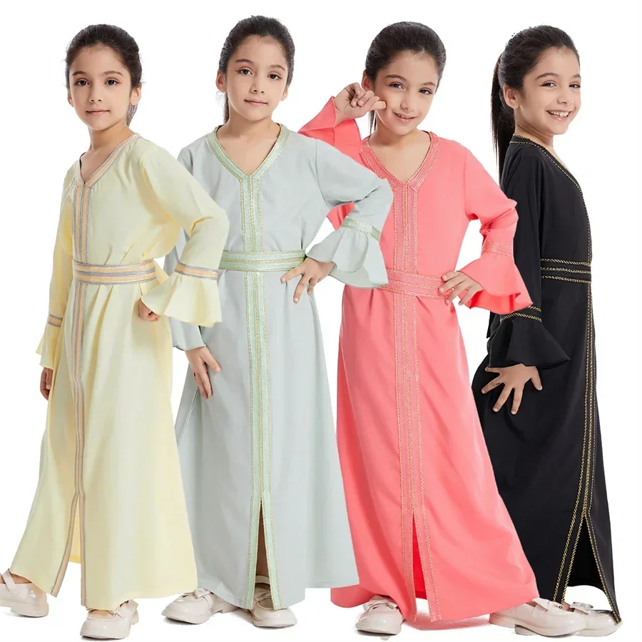 Ramadan caftan Abaya pour enfants filles turquie Robe longue musulmane Islam arabie saoudite vêtements Eid Robe robes enfants Kimono Caftan Ramadan caftan Abaya pour enfants filles turquie Robe longue musulmane Islam arabie saoudite vêtements Eid Robe robes enfants Kimono Caftan
