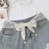 chaîne de taille en dentelle avec perles – ceinture respirante coréenne, mode féminine polyvalente
