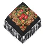 Rétro bohème écharpe florale femme luxe National vent frangé foulards carrés Hijab Babushka tête enveloppement voyage châle mouchoir