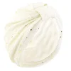 femmes paillettes noué turban indien chapeau musulman hijab bonnet bonnet perte de cheveux foulard chimio casquette chapeaux bandanas turbante mujer