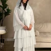 eid musulman abaya femmes en mousseline de soie 3 couches gâteau fête cardigan robe jalabiya robes ramadan maroc abayas caftan robes 2026
