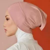 ramadan femmes musulmanes sous écharpe jersey extensible intérieur hijabs casquettes rondes avant sous hijab casquette islamique femme turban bonnet