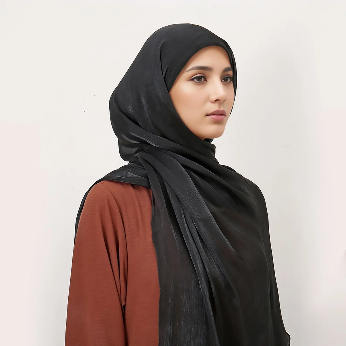 musulman instantané hijab paillettes hijab avec capuchon bonnet instantané satin soie hijab broches châle foulard sous écharpe couverture bandeau