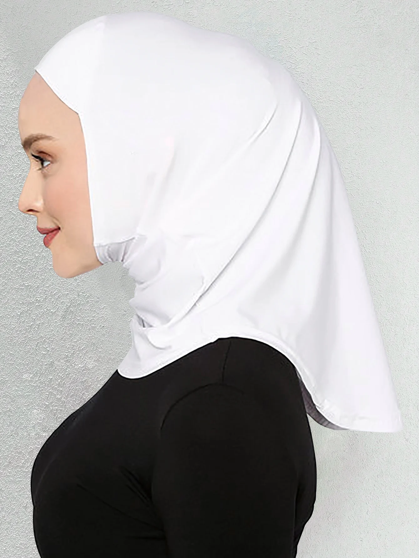 hijab de sport en polyester pour femme musulmane, couvre chef élégant pour document solide, toutes saisons, 1pc