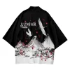 kimono yukata imprimé floral pour hommes et femmes, cardigan, chemisier ample, haori, vêtements anime asiatiques, chemise kimono japonaise harajuku