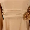 robes élégantes pour femmes, col en v, manches longues, couleur unie, taille haute, plissée, mi mollet, mode femme, robe de dîner pour fête d'anniversaire