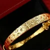brillant 24k bijoux cadeau mariage mariée décor dames femme manchette bracelet réglable bracelet femmes bracelets dubai bracelet bracelet