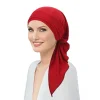 nouveau musulman hijab turban femmes pré attaché longue queue foulard enveloppement chimio casquette bonnets bonnet foulard extensible chapeaux chapeau mujer