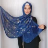 15 couleurs en mousseline de soie filles hijab brodé strass décoration wrap écharpe pour femme musulmane hijab foulard jersey premium turbans
