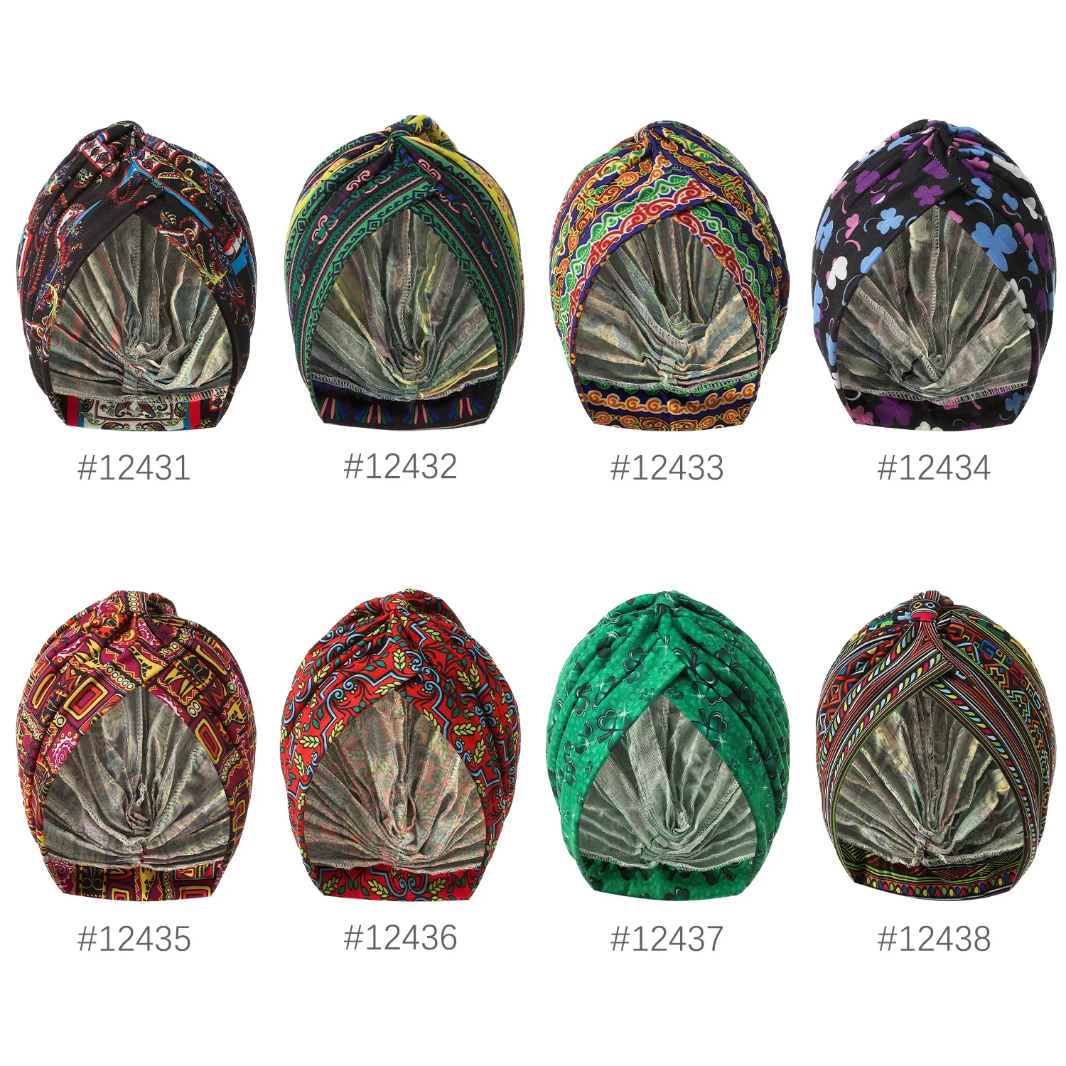 turban avec nministériels d imprimé pour femme, enveloppe de sauna, hijab, bonnet, tête ronde, bandana, perte de cheveux