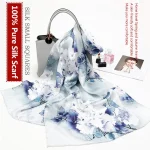 Foulard en soie Pure 100% pour femmes, châles et enveloppes de marque de luxe pour dames, Hijab en soie véritable Pashimina mûrier naturel, 2022