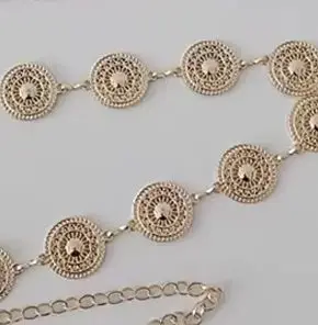Ceinture longue à boucle réglable en or pour femmes, chaîne de corps, mode pour femmes, Vintage, métal ajouré