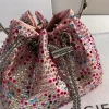 pochette de fête de mariage, sac à main à paillettes et diamants brillants pour banquet, sac à main de luxe pour femmes, sac de soirée à la mode, sac à bandoulière avec chaîne