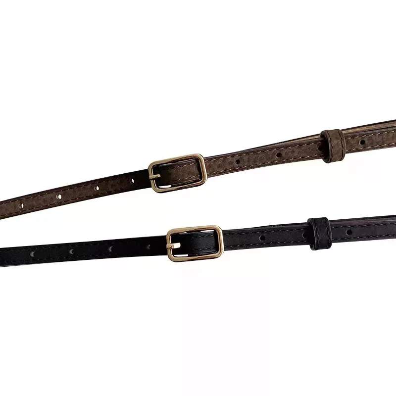 ceinture en cuir pu rétro de style européen pour unisexe, boucle luxueuse, ceinture fine, idéale pour les jeans, les ceintures pour femmes et hommes