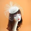 chapeau haut de forme en voile noir pour femmes, chapeau fascinateur rétro, accessoires pour cheveux de mariage, coiffure de fête, couvre chef de mariée, bandeau, bijoux