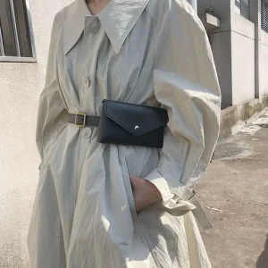 Sac de taille en cuir PU pour femmes, sac banane de poitrine, ceinture fine à la mode avec boucle ardillon