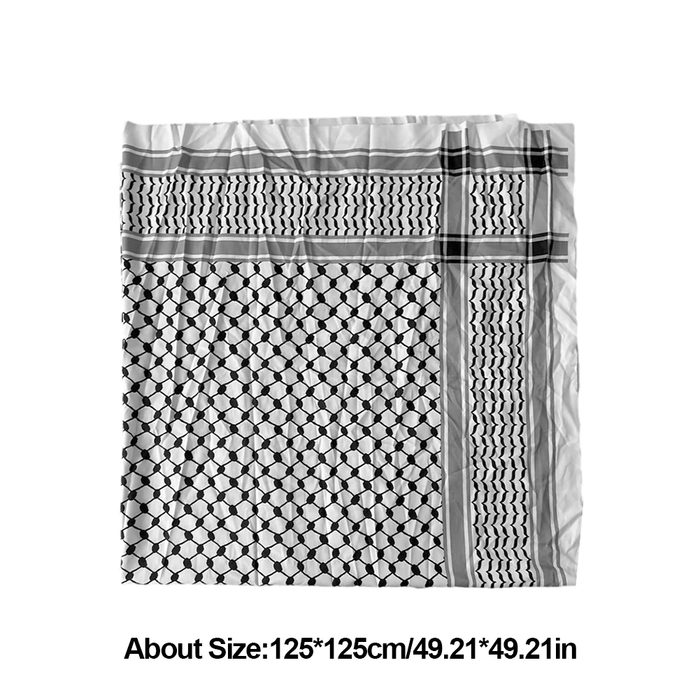 foulard arabe keffiyeh en coton pour hommes adultes, hijab musulman jacquard, accessoires de costume arabe, 125x125 cm, 140x140cm