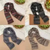 Écharpe tricotée rétro à rayures colorées, châle épais à col chaud pour hommes et femmes, écharpe Double face populaire, accessoires cadeau, automne hiver