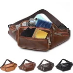Mode hommes en cuir Fanny sac pour pochette de téléphone mâle en cuir sacs de messager marque Fanny Pack mâle voyage taille sac
