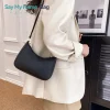 Petit sac à bandoulière en cuir Pu pour femmes, sac à la mode Portable de couleur unie pour adolescentes, sacoches toutes saisons