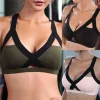 Soutien-gorge de sport respirant pour femme, haut de fitness anti-transpiration, soutien-gorge de yoga sans couture, haut court antichoc, soutien-gorge push-up, haut d&rsquo;entraînement de gym
