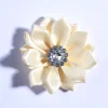 mini fleur en satin multicouche de 4cm, 120 pièces, avec bouton acrylique, ruban en soie, fleur pour couleur au choix