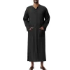 jubba thobe – caftan arabe pour hommes, en lin et coton, couleur unie, manches courtes, à capuche, robes musulmanes, dubaï, moyen orient, vêtements abaya pour hommes