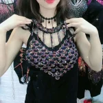 Camisole Incrustée de Strass pour Femme, Sexy, artificiel astique, Mode, Motif Coloré, Automne, Hiver, Chaud, Haute Qualité, All-Match GlaNew